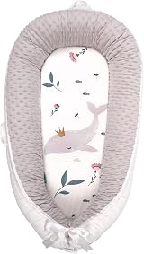 EAQ Baby Lounger Nest for Co Sleeping 0-12 Months 100% Cotton Fish view 1