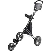 KVV Foldable Lightweight 3 Wheel Golf Cart with Stylish Scorecard Holder, Storage Bag-Easy to Open and Close