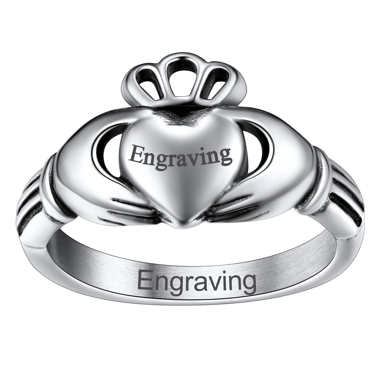 FaithHeart Personalized Custom Irish Claddagh Rings