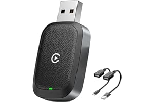 NIGRITY Wireless CarPlay Adapter for Apple CarPlay,2025 Upgrade Converts Wired to Wireless Adapter for iPhone,Stable Control & No Delay,Bluetooth Wireless Control Adapter for Cars from 2018 and iOS 10+(Black)