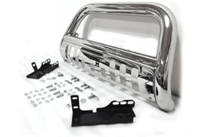 AutoForever 3" Front Bumper Bull Bar Grille Guard Stainless Steel Tubing Brush Push Bar Compatible with 2007-2013 Chevy Silverado 1500 GMC Sierra 1500 LD New Body - Chrome