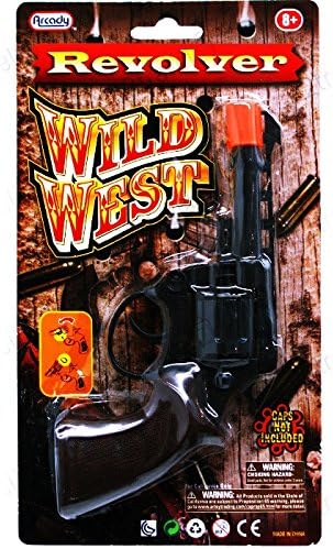 8 Ring Shot Cap Gun Western Cowboy Series Pistol Revolver Black New Toy For Ages 8+