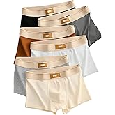SweatyRocks Men's Sport Boxer Briefs 6 Pack Letter Print Breathable Underwear