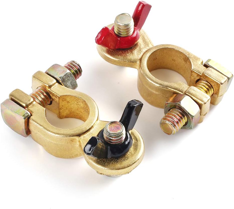 LotFancy Brass Battery Terminal Connectors with Wing Nut