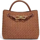 Suede Woven Tote Bag for Women PU Leather Hobo Bags Casual Crossbody Purse Shoulder Satchel Bag Top Handle Tote Handbag