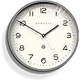 NEWGATE® Echo Number Three Modern Wall Clock - Wall Clocks Round Clock - Kitchen Clock - Clocks for Living Room - Desk Clock (Grey Chic)