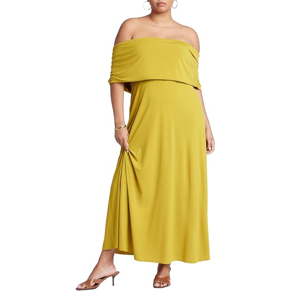 Amazon.com: ELOQUII Women's Plus Size Eyelet Tie Front Maxi Dress