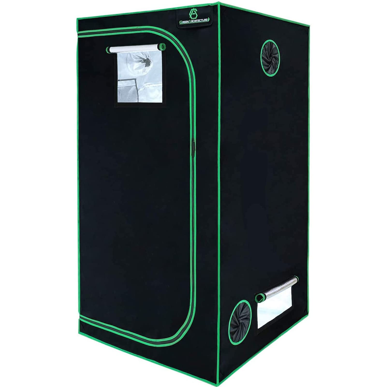 GA Grow Tent 60x60x120CM(24''x24''x48'') Reflective Mylar Hydroponic Grow Tent with Observation Window and Waterproof Floor Tray for Indoor Plant Growing 2'x2'