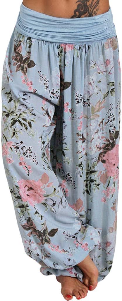Toamen Womens Trousers Sale 2019 New Ladies Plus Size Bohemian Print Loose Smocked Waist Harem Hippie Leggings Boho Yoga Gym Pants