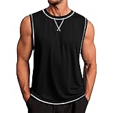 Runcati Mens Workout Tank Tops Sleeveless Casual Crewneck Beach T Shirt Muscle Athletic Gym Running Tee