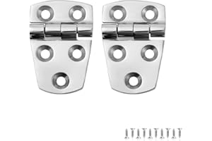 ODYSUNRAL 2 Pcs Marine Boat Hatch Hinges Stainless Steel, No Noise, Durable, 5 Holes 2.25 inch x 1.5 inch(57 x 38 MM), 316 St