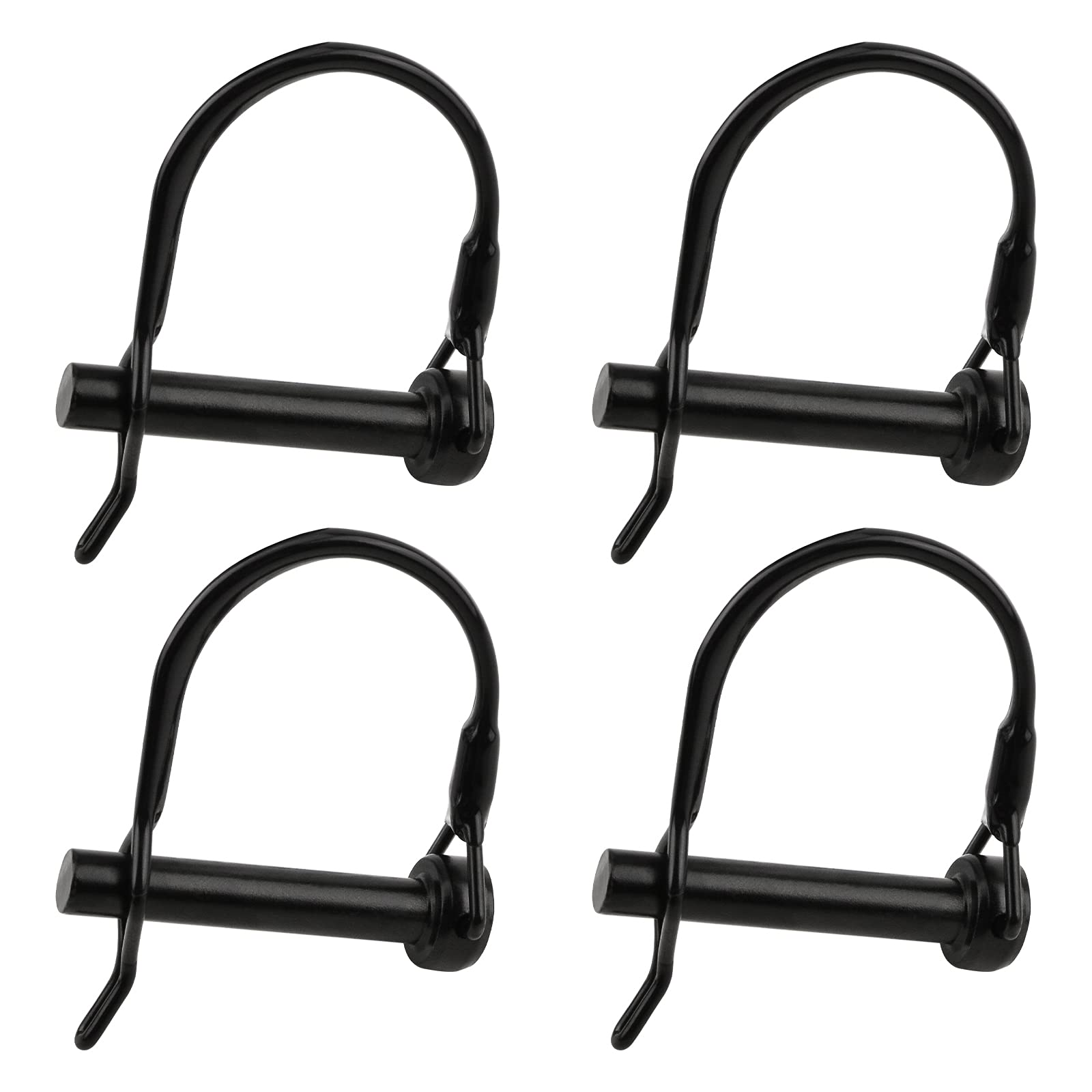 INCREWAY Wire Lock Pin, 4PCS 8mm Carbon Steel Shaft Locking Pin Safety Coupler Pin Round Loop Wire Lock Trailers Pin for Farm Lawn Garden