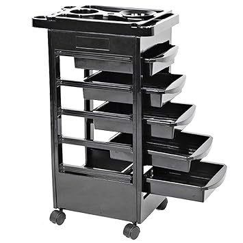 Amazon Com Salon Trolley With 5 Abs Drawers Rolling Wheels Beauty