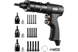 KIARUO Pneumatic Rivet Nut Gun M6 M8 M10 Metric with Self-locking Head Gun,Industrial Grade Adjustable Speed Pull Rivnut Gun Model:LM07 Button Switch