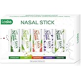 Loske Nasal Stick, Instant Relief and Refreshment, Travel Size, Quick Acting Long Lasting Invigorating Scent, Non Irritating Nasal Inhaler (Large, Mint, Strong Mint, Grapefruit, Lavender, Green Tea)