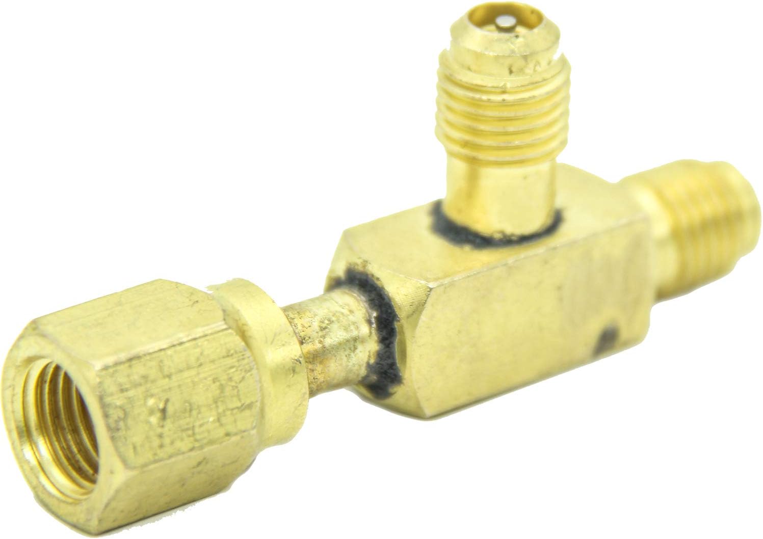 1/4 Inch Tee Adapter C/w Valve Core QDJUNE Quick Coupler Tee Adapter