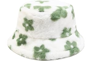 Dirholl Women's Winter Faux Fur Fuzzy Warm Bucket Hat