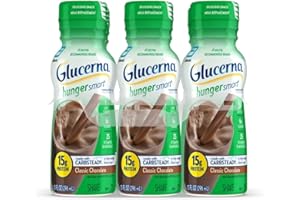 Glucerna Hunger Smart Shake, Diabetic Drink, Blood Sugar Management, 15g Protein, 180 Calories, Classic Chocolate, 10-fl-oz Bottle, 6 Count