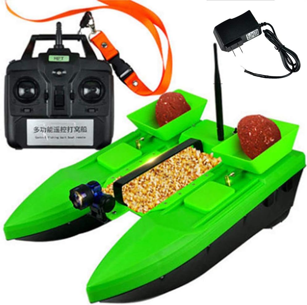 SanQing KING Remote Fishing Bait Boat, Outdoor Fishing Tools, 500m Remote Control Boat, Independent 3 Bait Warehouse Nuclear Load 2kg, Dual Motor Powerful Power Anti Weed, Fishing Gift Men.