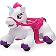 Kidzone 12V Unicorn Ride On Horse Toy for Toddlers 1.5-3 Years Old, Interactive Kids Electric Riding Gift w/Carrot Toy, Comb and Funny Animal Sounds, White