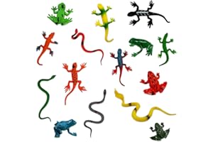 HAIKING Lizard Figure, 15 PCS Reptile Animals for Halloween Decoration, School Project, Party Supplies (3.3-11 cm/1.3-4.33 in