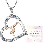 Vekoliry 925 Sterling Silver Gymnastics Necklace Gymnastics Gifts Jewelry for Gymnast lovers Women Birthday