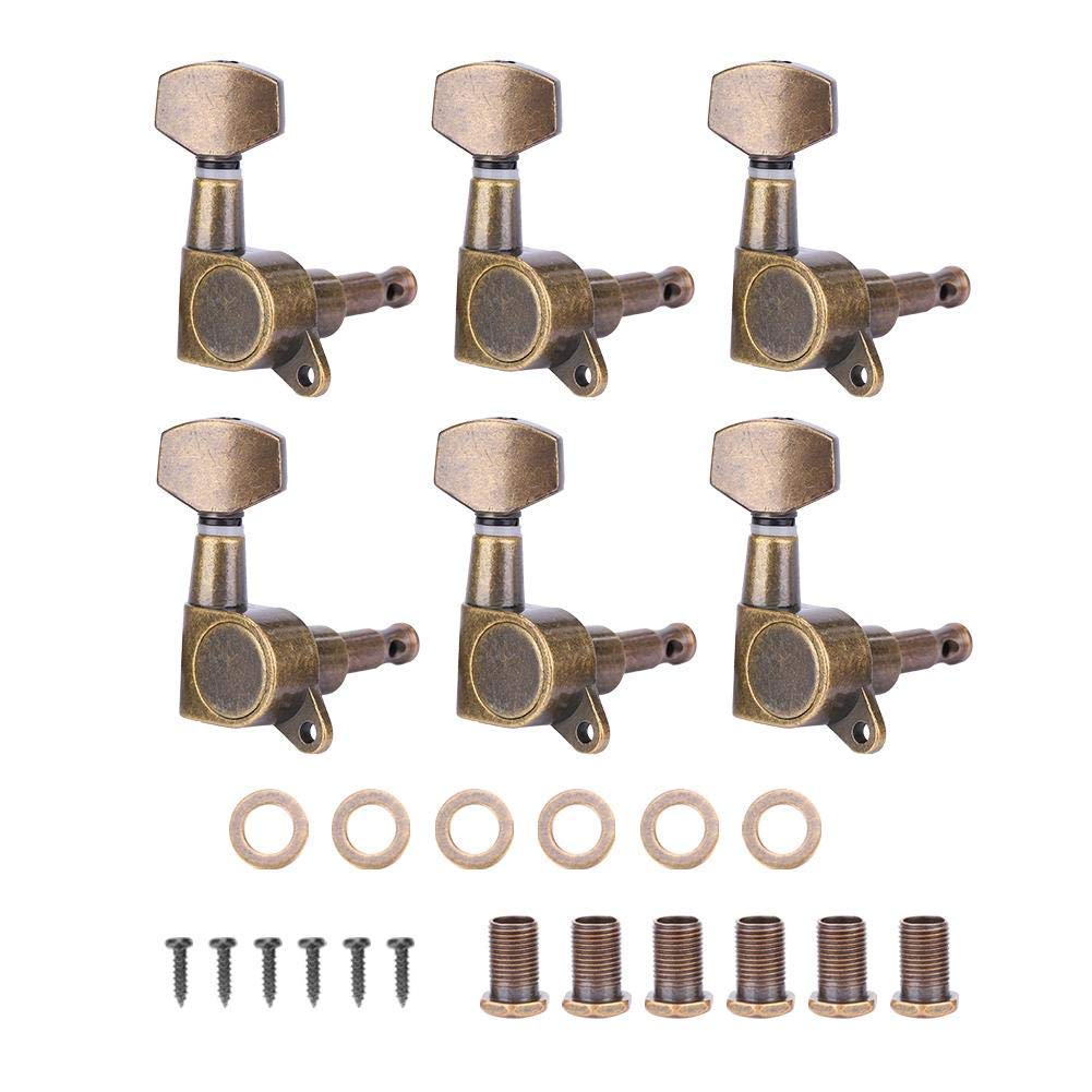 Guitar Tuning Pegs Copper-zinc Alloy Machine Heads Knobs Guitar String Tuning Pegs Tuning Keys for Acoustic or Electric Guitar(6R)