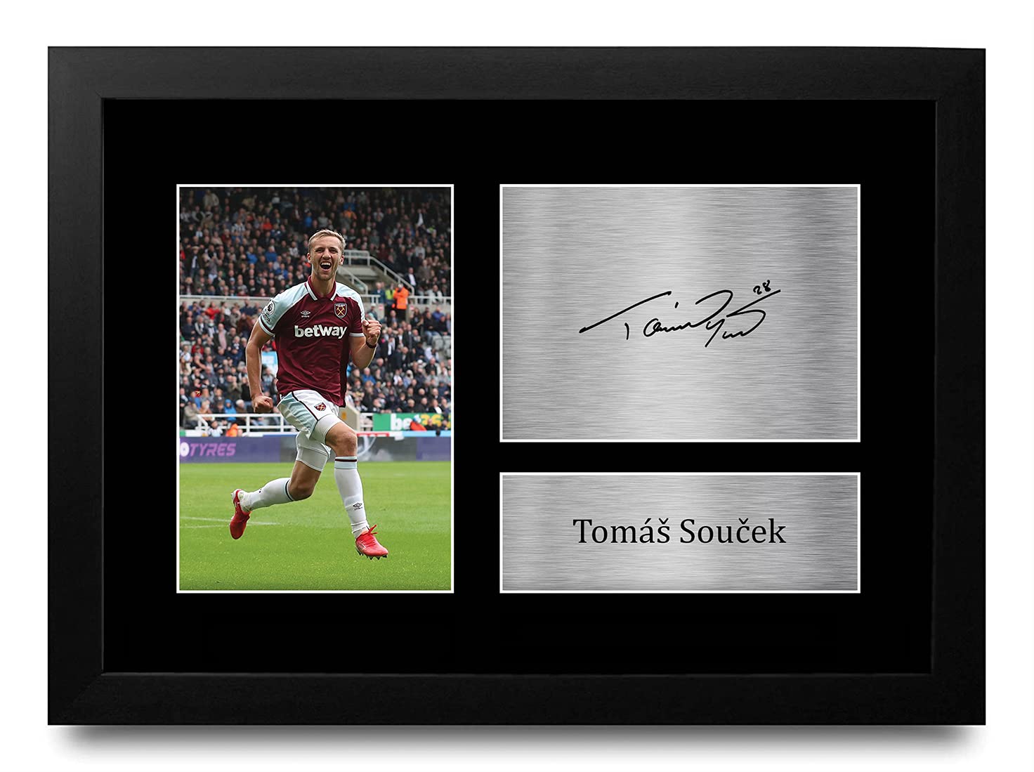 HWC Trading FR A4 Tomas Soucek West Ham United Gifts Printed Signed Autograph Picture for Football Fans and Supporters - A4 Framed — image 1