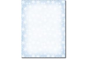 DESKTOP PUBLISHING SUPPLIES Blue Snowflakes Holiday Stationery Paper – 80 Sheets – Light Blue Frosted Border Holiday Letterhead for Christmas Letters, Winter Events & Seasonal Greetings – Inkjet & Laser Printer Compatible