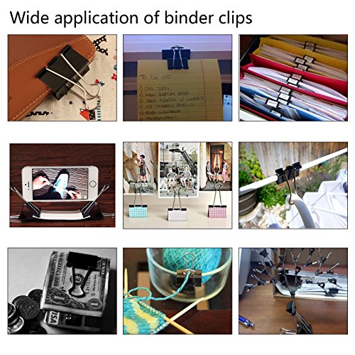 162 Pcs Binder Clips LANMOK Paper Clamps Assorted 6 Sizes With Plastic Storage Box for Note Letter Paper Office School Home Supplies