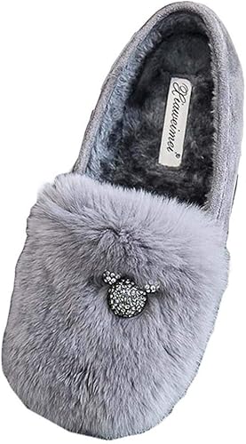 Amazon Kanshamingma モカシン レディース シューズ 靴 スリッポン ファー付き フラットシューズ ルームシューズ レディース もこもこ あったか ファー モカシ 防寒 可愛い 暖かい ローヒール スニーカー 室内履き 靴 秋冬靴 モカシン