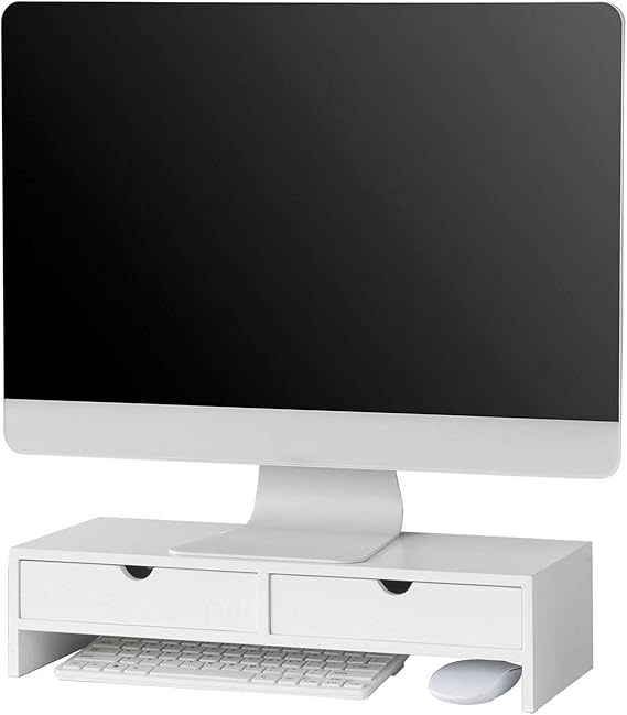 Supporto Per Monitor AUPSEN 2 Livelli Con Cassetto E Portapenne - Organizer Da Scrivania In Metallro Per PC, Laptop E Stampante - 3