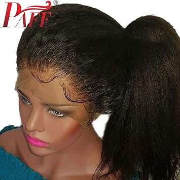 Amazon Com 250 Density Kinky Straight Full Lace Wig Pre Plucked