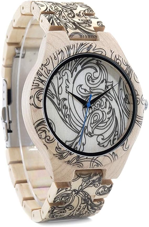Amazon Zhangzz 美しい時計 時計 ユニセックスは 絶妙な木のパターン印刷クォーツ腕時計 Color 1 レディース腕時計 腕時計 通販