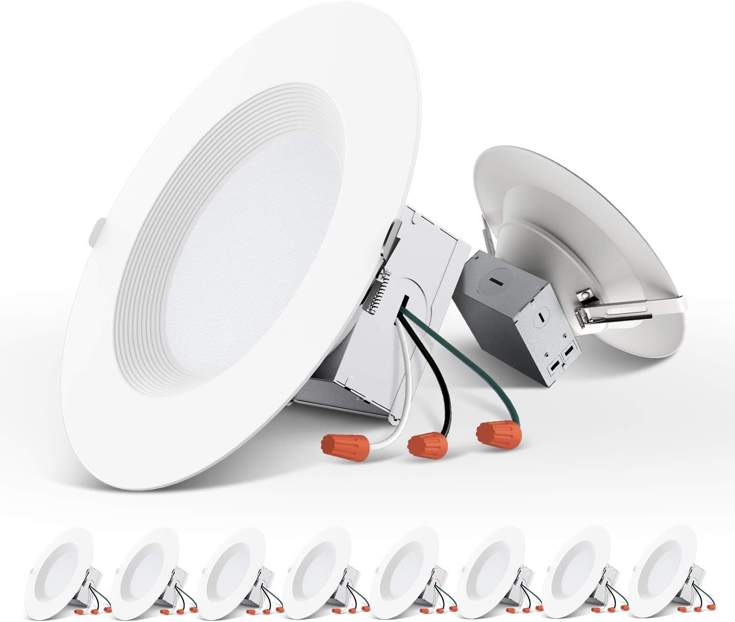 Freelicht 10 Pack 5 6 Inch Slim Led Downlight With Junction Box 15w 110w 1200 Lm Dimmable 5000k Daylight Recessed Lighting Simple Retrofit Installation Etl Amazon Com