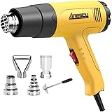 Anesty ヒートガン 熱風2モード 無段階調温可能 ホットガン 1500ｗ 50-600℃ ホットエアガン 多用途 アタッチメント付 4種類ノズル 1本三角スクレーパー PSE認証