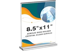 Inggix Acrylic Sign Holder 8.5 x 11 Clear Table Signs Stand, Double Sided T Shape Flyer Holder Plastic for Picture Paper Card Holder for Mall Office Home Store Restaurant