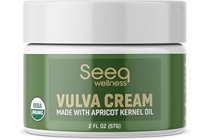 Seeq Wellness Organic Vulva Balm, Intimate Skins Care, Menopause Support, Relieves Feminine Dryness, Itching, Burning, Redness, Irritation - All Natural - 2 oz