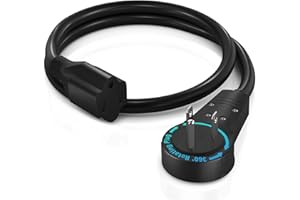 Maximm Cable 1 Foot 360° Rotating Flat Plug Extension Cord/Wire, 3 Prong Grounded Wire 16 Awg Power Cord - Black - UL Certified