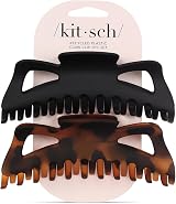 Kitsch 5 Inch Large Claw Clips Thick Hair Matte Black & Tortoise 2 Pack view 7