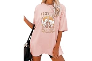 BOFUPAGO Nashville Shirts for Women Oversized T Shirt Country Music Graphic Tees Short Sleeve Tennessee T-Shirt Concert Tops