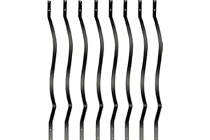 Akenow 61 Pack 32.25 x1 Metal Deck Spindles, Deck Balusters with Screws,Iron Balusters for Deck Railing, Porch Railing, Wave Arc Baluster for Wood Composite Deck