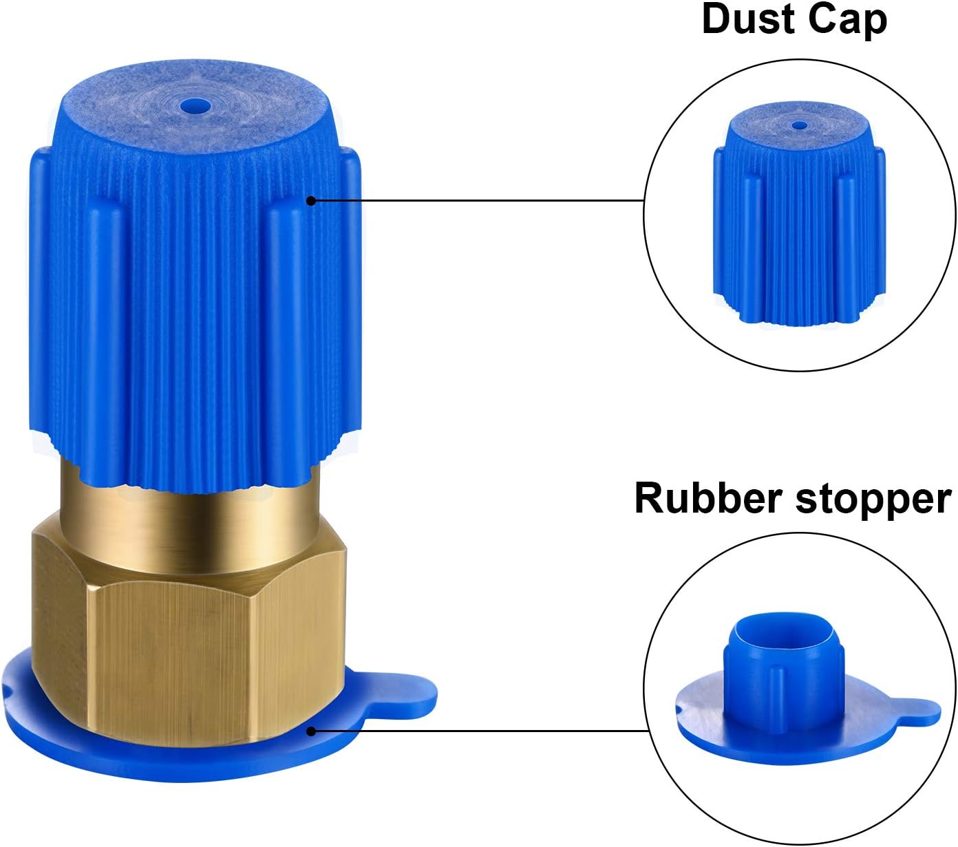 A/C Retrofit Valve with Dust Cap Converts R12 to R134a Fit 7/16 Inch Low Side Port BPV-31 Bullet Piercing Tap Valve Replace for AP4502525, BPV31D, GPV14, GPV31, GPV38, GPV56, MPV31: Automotive