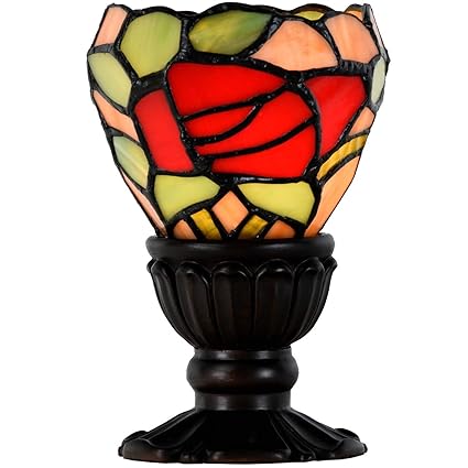 Amazon Bieye照明l10704 薔薇 蝋燭台ランプ ステンドグラスランプ Amazon Bieye照明l10704 薔薇 蝋燭台ランプ ステンドグラスランプ