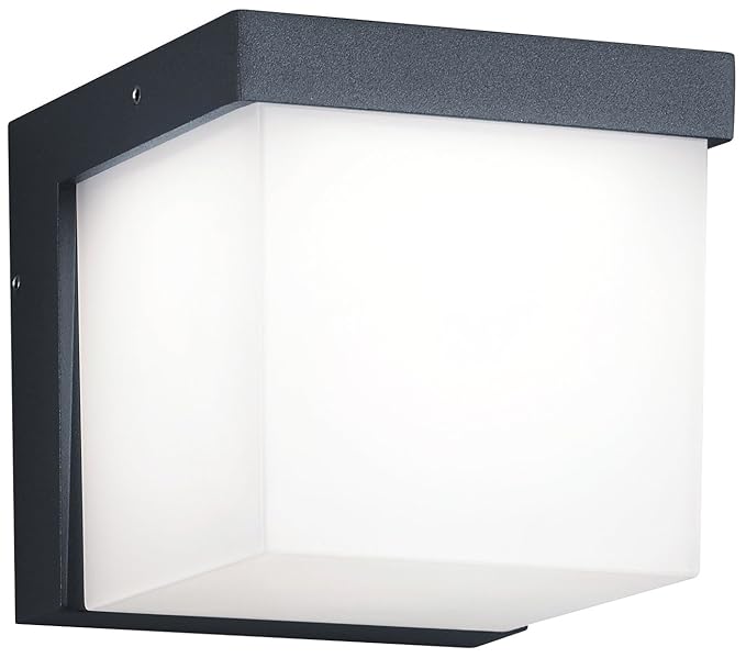 Trio Leuchten LED-Aussen-Wandleuchte Yangtze Aluminiumguss, anthrazit, Acryl weiß 228260142