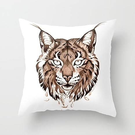 Amazon Co Jp スロー枕カバースペインオオヤマネコドリフト正方形枕カバーソフトマイクロファイバーでクッションカバー用のソファセット ホーム キッチン