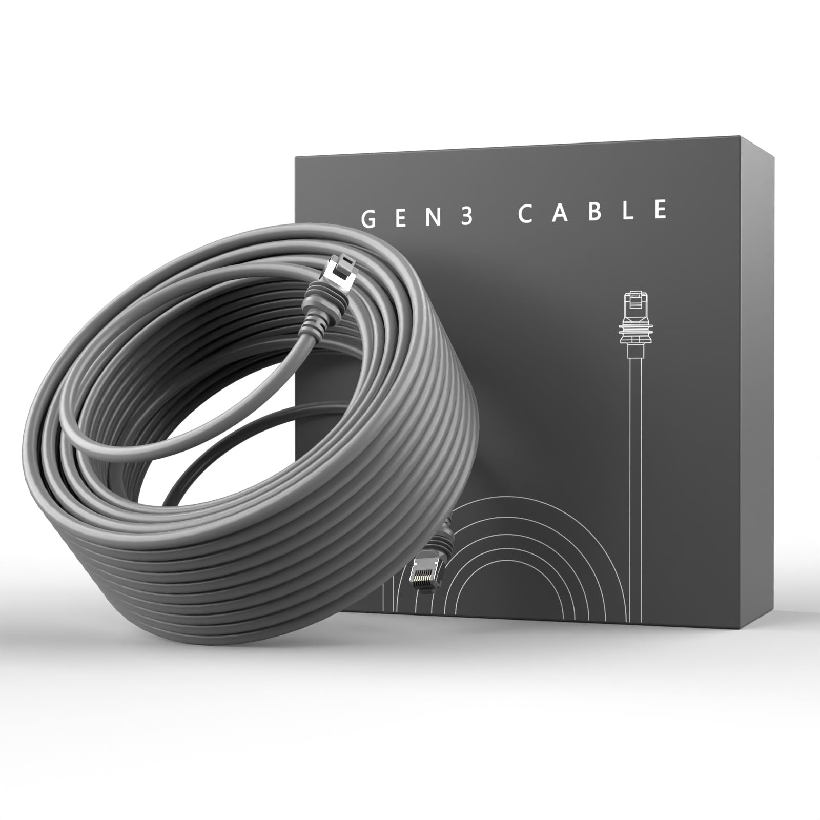 Photo 1 of Zinweyton Starlink Cable Gen3 50FT/15M for Starlink Gen 3 Standard Kit, Replacement Extension Star Link V3 Cable Waterproof Grey