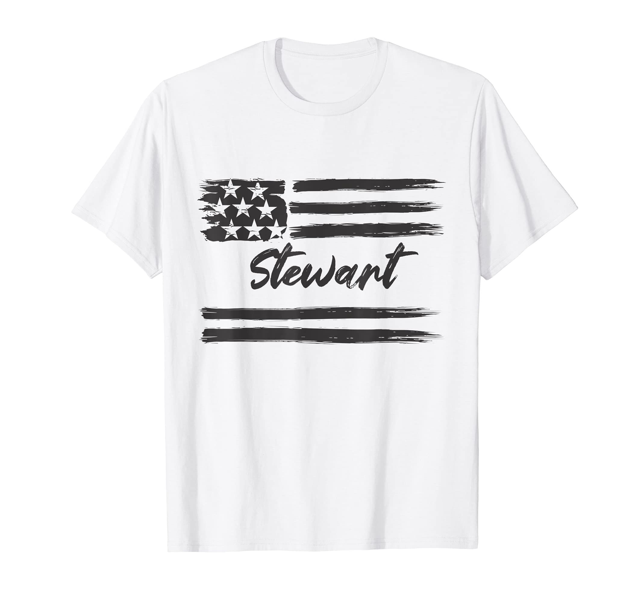 Stewart - Personalized Name, Stars and Stripes, USA Flag T-Shirt