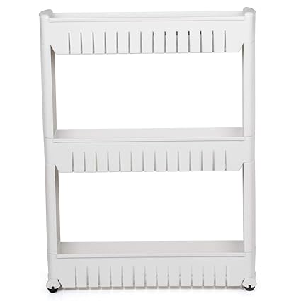 New Mobile Shelving Unit Organizer With 3 Large Storage Baskets
