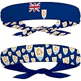 EVERYTHING CROPOVER Anguilla Flag Headband for Carnival, Fitness | Mens Womens Tieback Bandana Sweatband Thigh Leg Garter